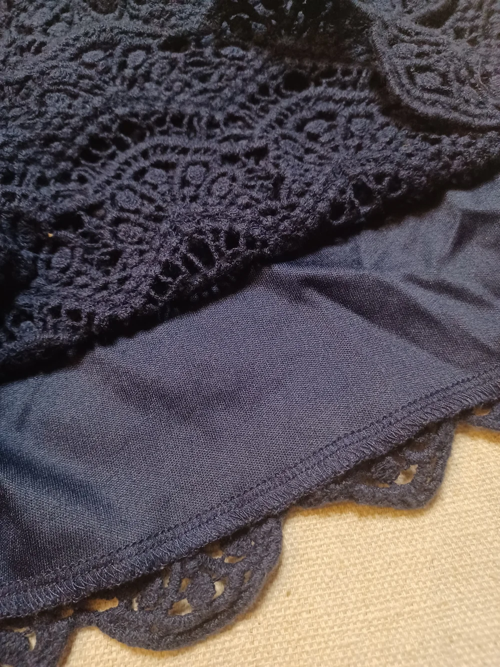 Justice Navy Crochet Layered Lace Shorts Girls Size 14/16